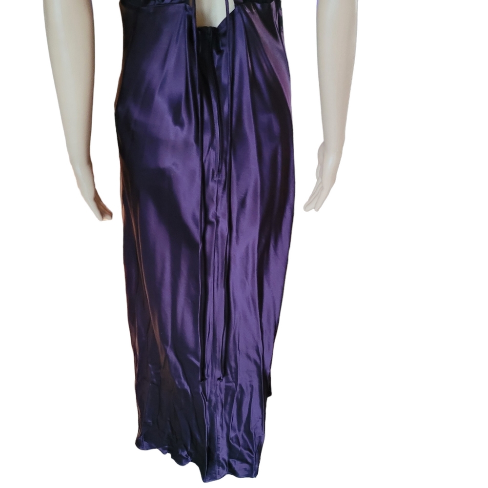 Vintage Be Smart Formal Dress Size 13 / 14 Dark Purple Long Made in USA - Picture 7 of 10